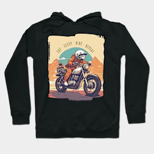 Eat Sleep Ride Repeat | Rider cat | Kawaii art Hoodie